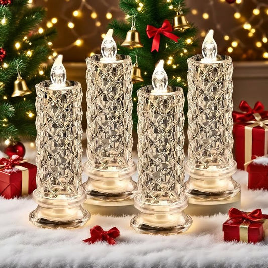 🎁Set mit 4 LED-Kristallkerzenleuchtern