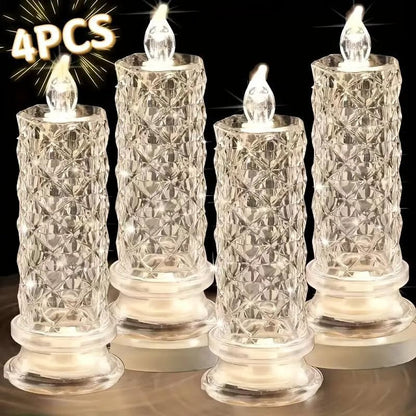 🎁Set mit 4 LED-Kristallkerzenleuchtern
