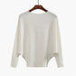 Women's Boat Neck Dolman Sleeve Ribbed Knitted Sweaters