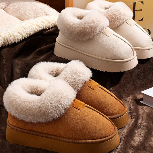 Warm Fuzzy Slippers With Supportive Anti-Slip Sole