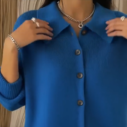 🎄Weihnachtsangebot: 49% Rabatt💖Kuschelige Strickjacke mit Rippstrickkragen und Revers🧥