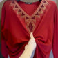 Ideales Geschenk - Hochwertiges Winter-T-Shirt aus Kunstvelours mit Strasssteinen, warm und modisch.