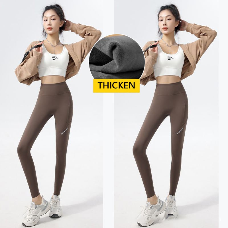 Taschen-Yogahose mit hohem Bund und anhebendem Po für den Bauch