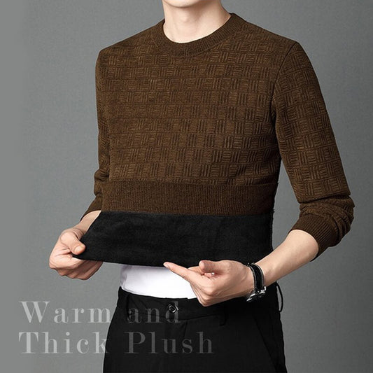 🔥Mens warme exquisite Muster Crewneck Strickwege🎁