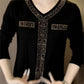 Ideales Geschenk - Hochwertiges Winter-T-Shirt aus Kunstvelours mit Strasssteinen, warm und modisch.