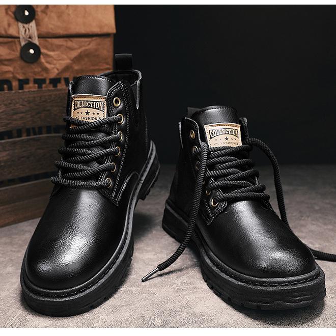 🎁✨Ideales Geschenk - Vintage Schnürstiefel aus PU-Leder für Herren