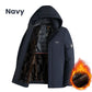 🎁Bestes Geschenk🎁Wattierte Thermo-Plüschparka für Herren mit abnehmbarer Kapuze