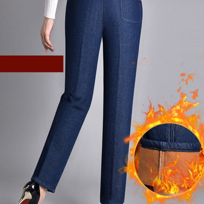 Damen-Jeans mit Seitentaschen und elastischer Taille